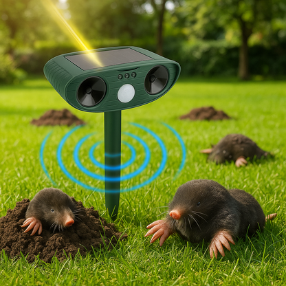 Ultraschall Tiervertreiber mit Solar gegen Maulwürfe und Schädlinge | SonicGuard