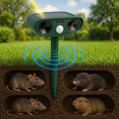 Ultraschall Tiervertreiber mit Solar gegen Maulwürfe und Schädlinge | SonicGuard