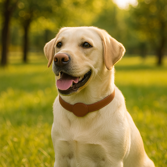 Verstellbares AirTag Hundehalsband aus Kunstleder | Locaro