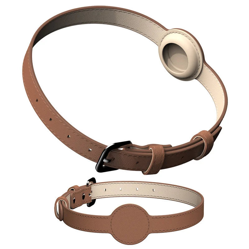 Verstellbares AirTag Hundehalsband aus Kunstleder | Locaro