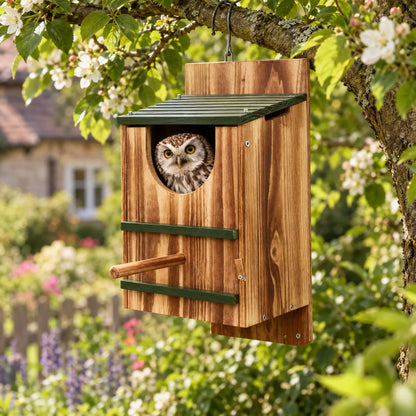 Vogelhaus Mit Sitzstange Und Schrägdach
