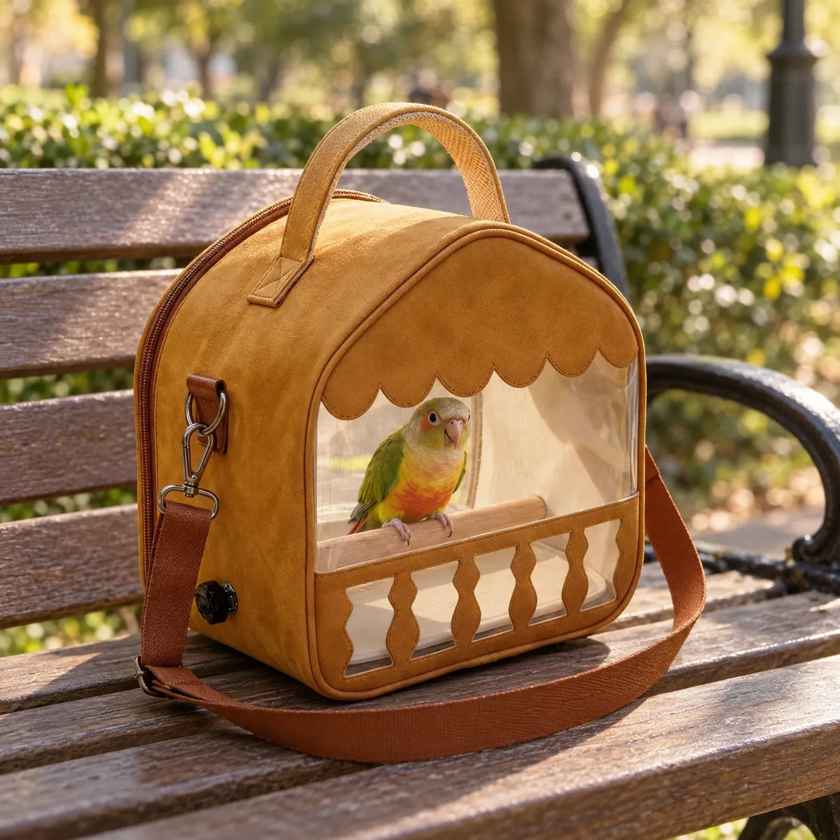 Vogeltransporttasche Mit Sichtfenster Und Sitzstange