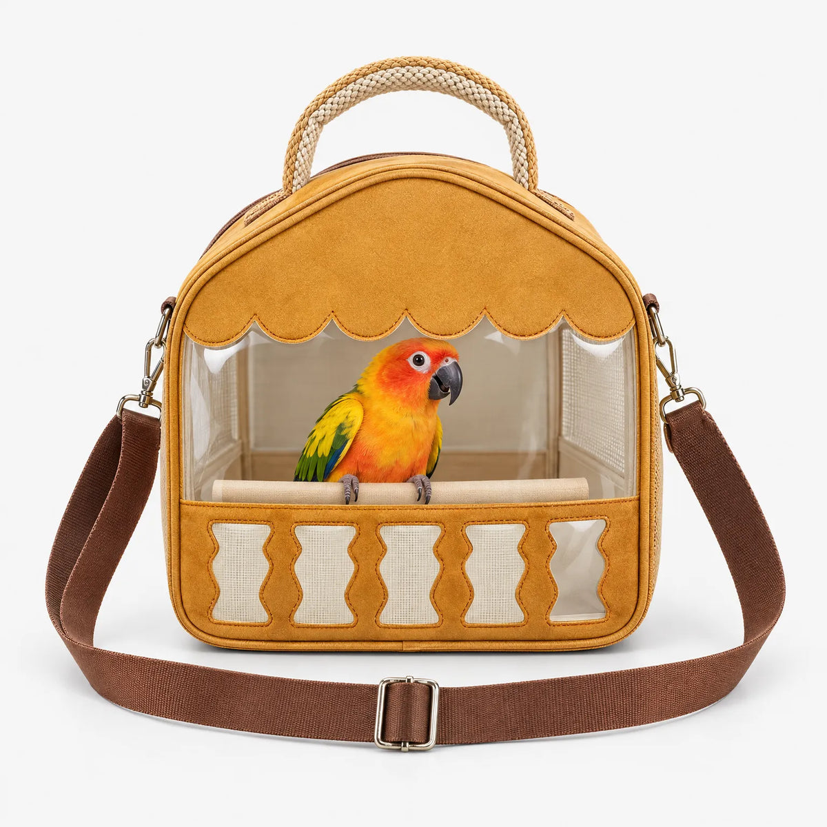 Vogeltransporttasche Mit Sichtfenster Und Sitzstange