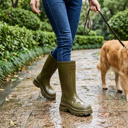Wadenhohe Regenstiefel Mit Grobem Profil