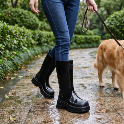 Wadenhohe Regenstiefel Mit Grobem Profil