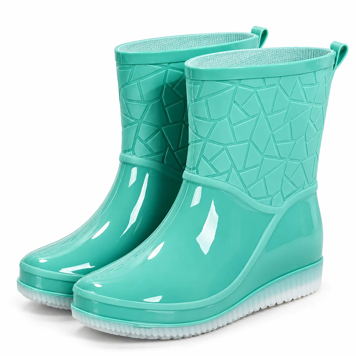 Wadenlange Damen Regenstiefel Mit Keilabsatz
