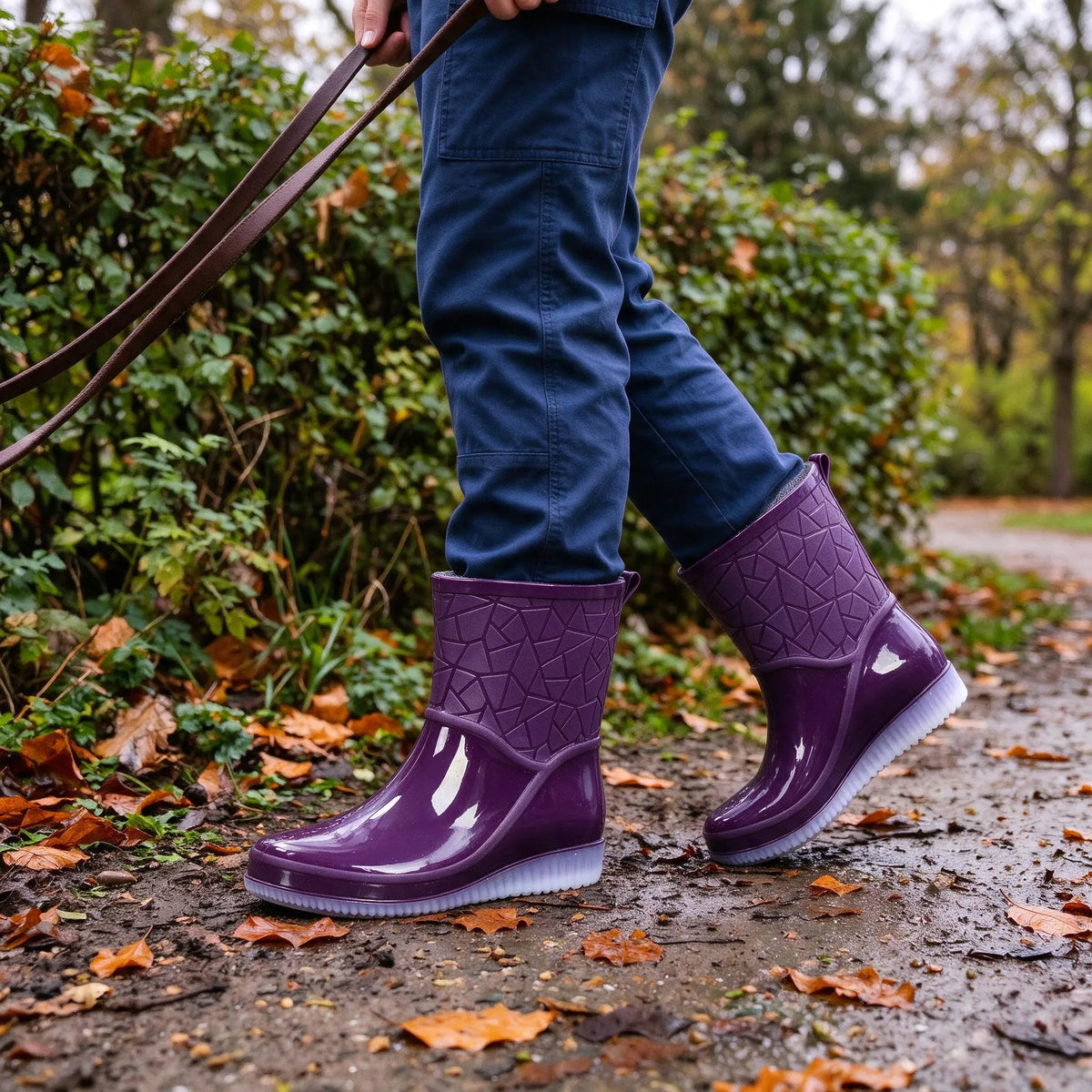 Wadenlange Damen Regenstiefel Mit Keilabsatz