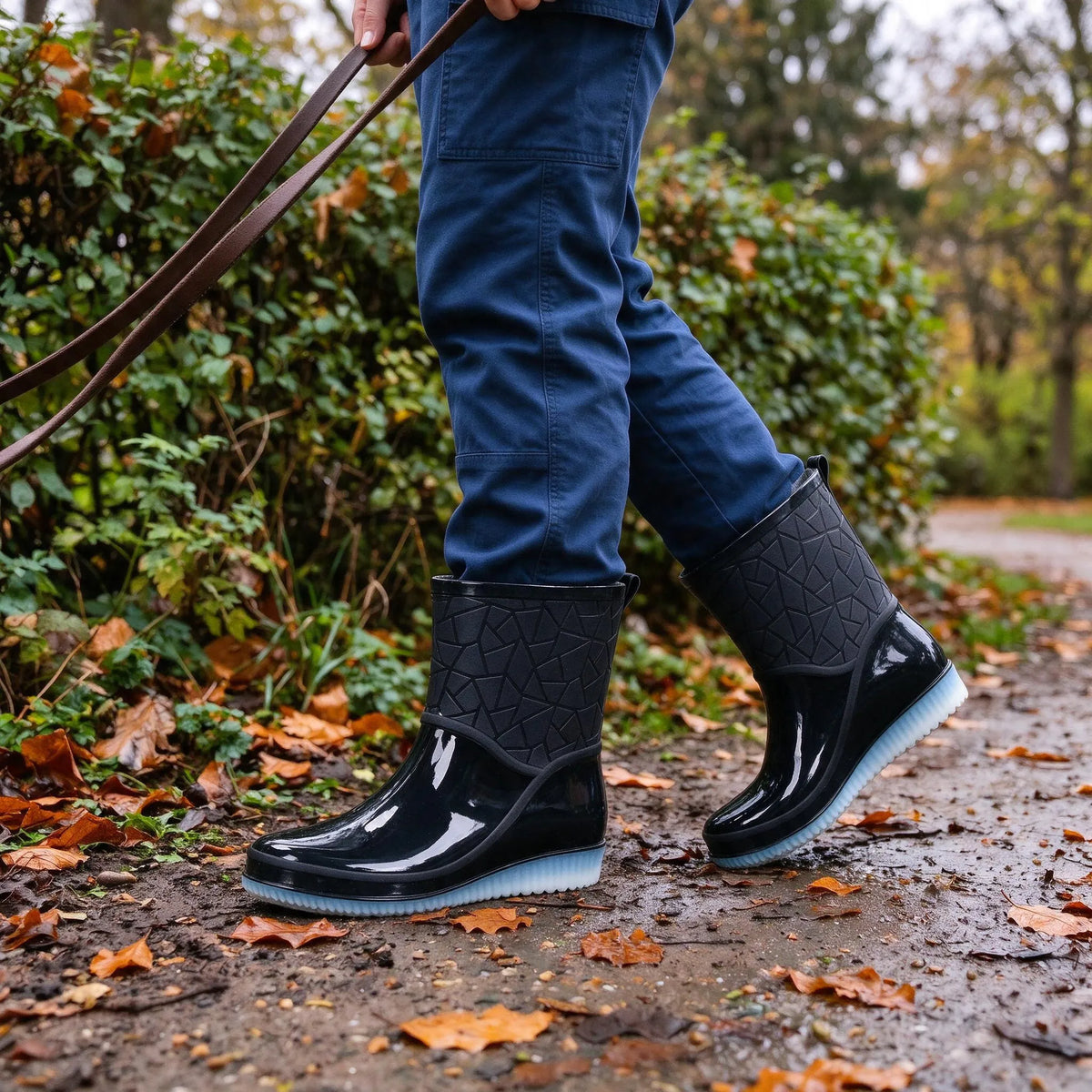 Wadenlange Damen Regenstiefel Mit Keilabsatz