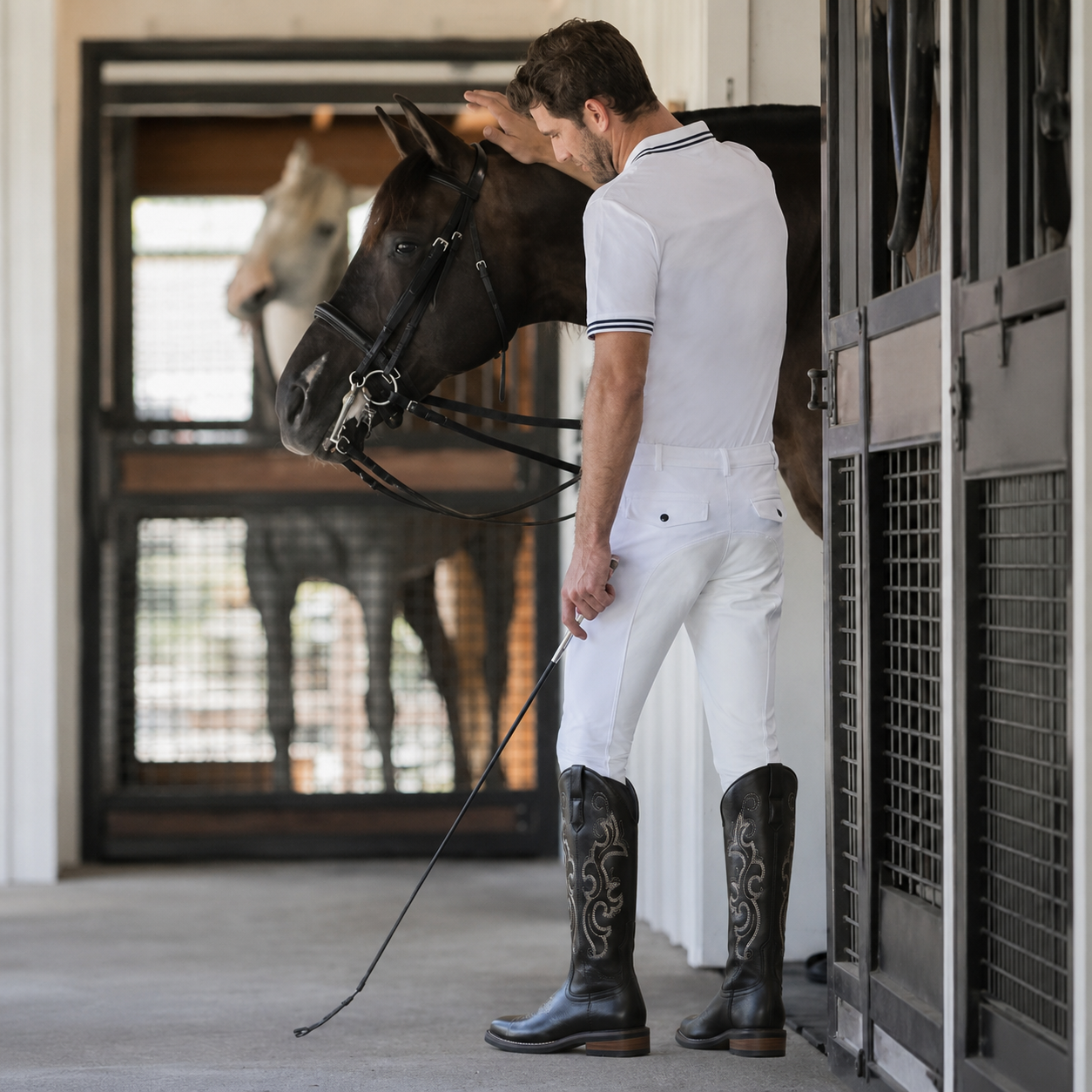 Westernstiefel Reiten klassisch mit Stickerei fuer Herren | Cavrido