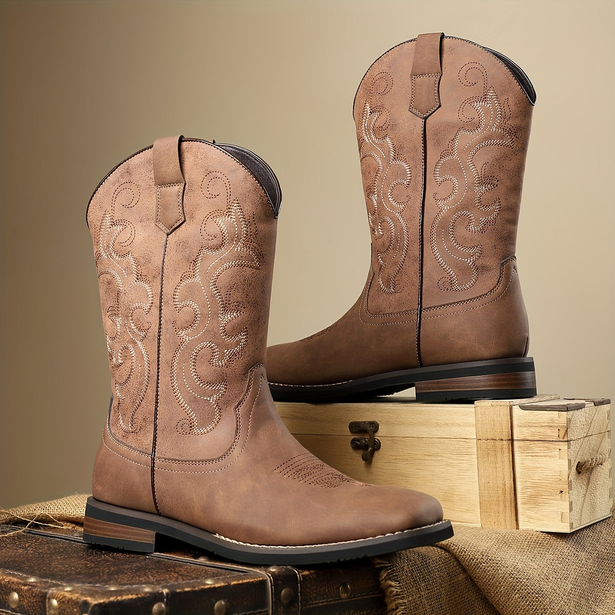 Westernstiefel Reiten klassisch mit Stickerei fuer Herren | Cavrido