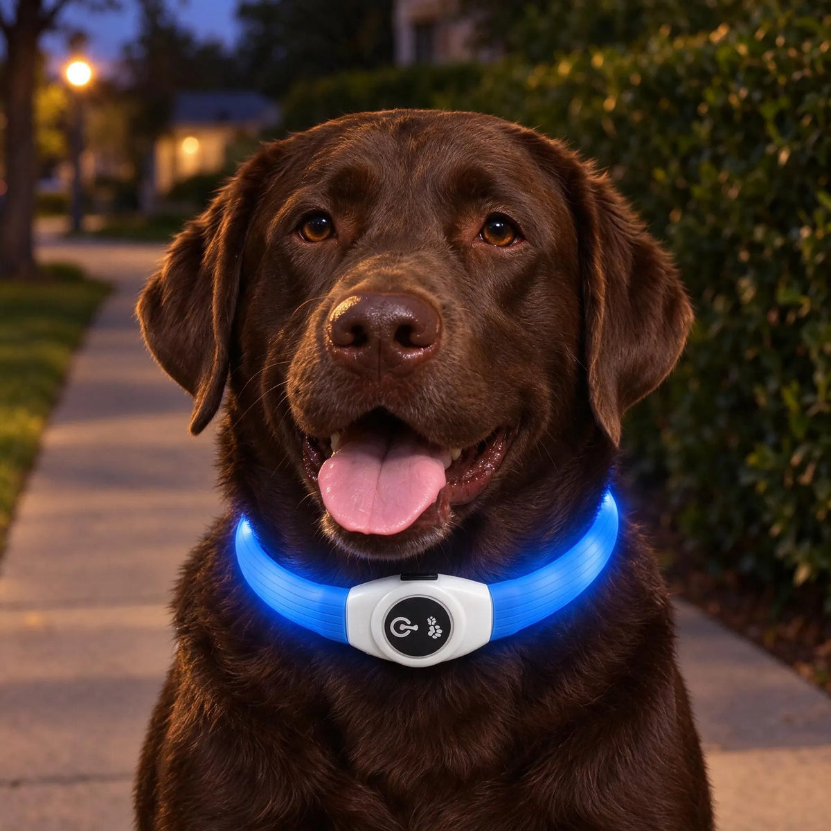 Wiederaufladbares LED Leuchthalsband Mit Druckschalter