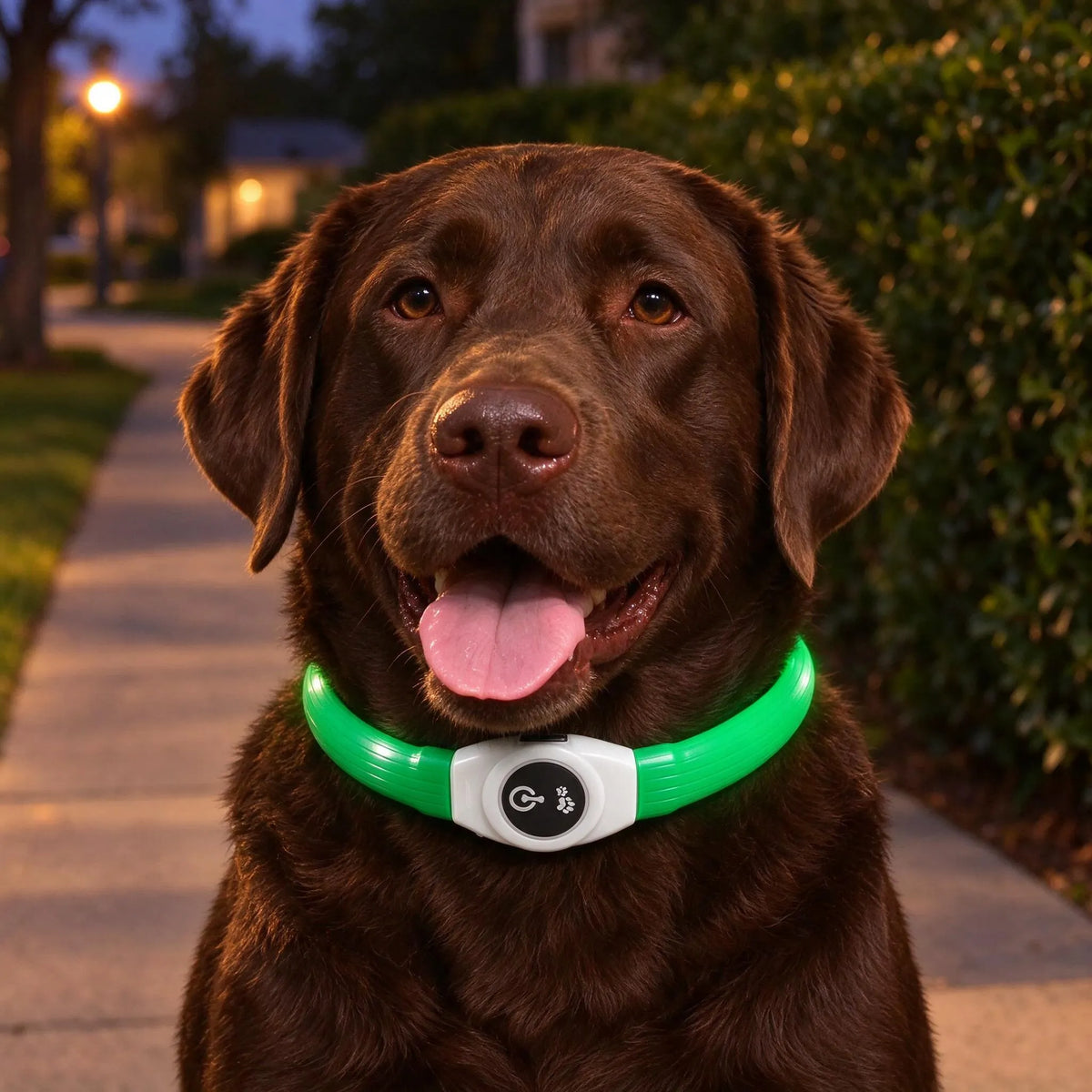 Wiederaufladbares LED Leuchthalsband Mit Druckschalter