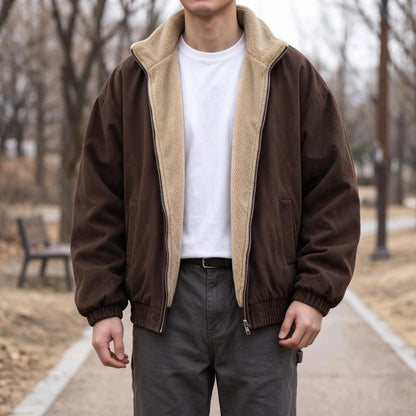 Winterjacke Mit Stehkragen, Reißverschluss Vorn