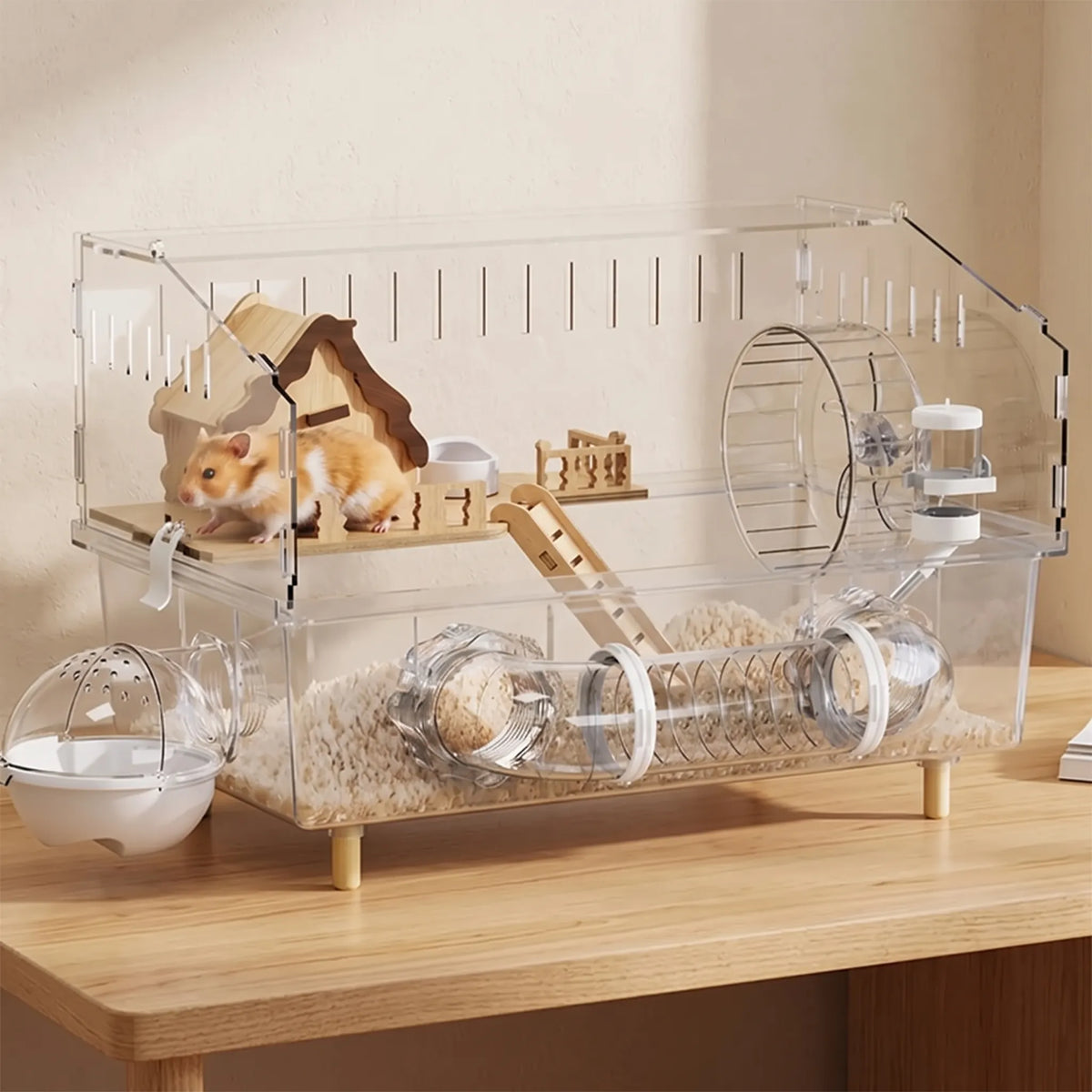 Zweistöckiger Hamsterkäfig Mit Röhrensystem