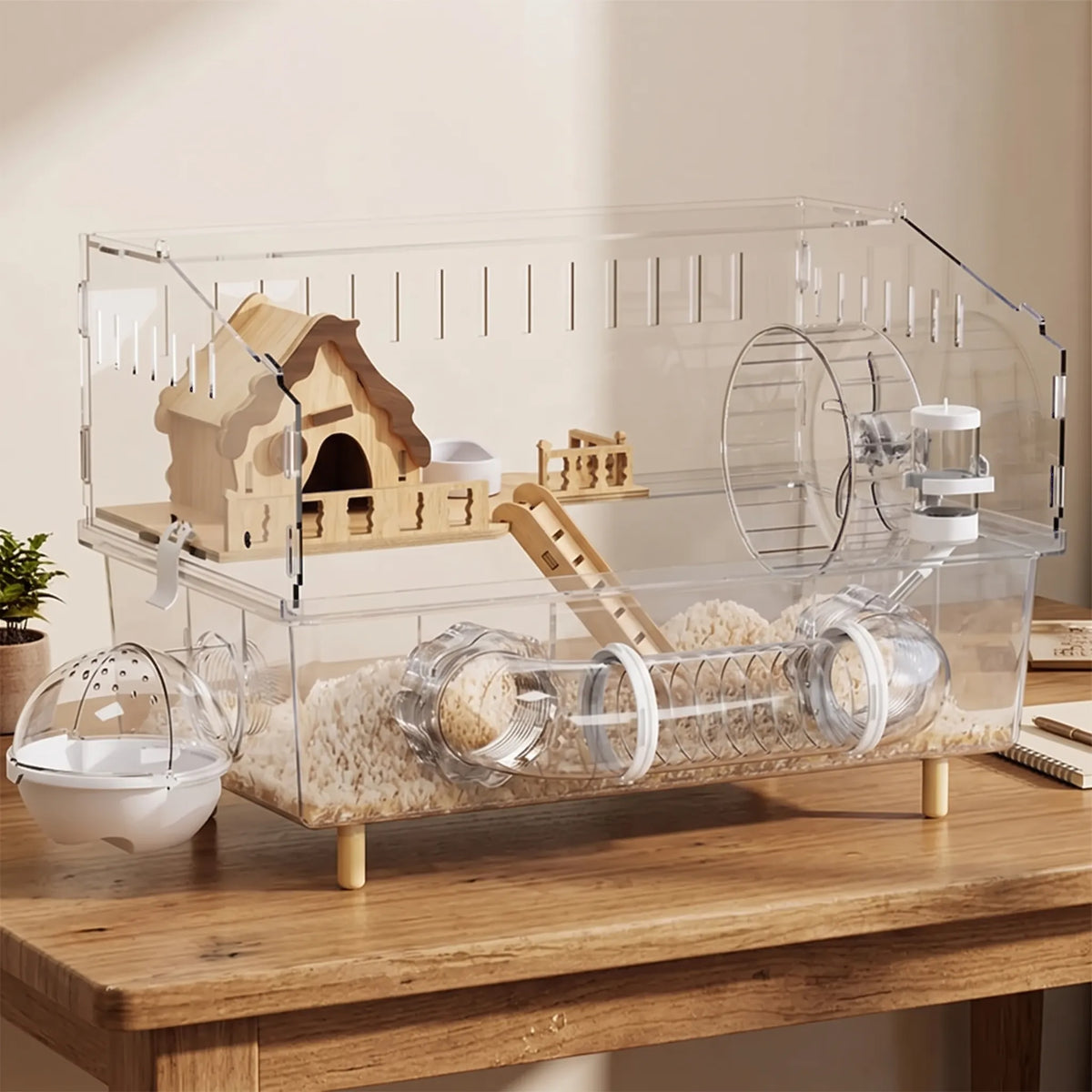 Zweistöckiger Hamsterkäfig Mit Röhrensystem