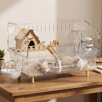Zweistöckiger Hamsterkäfig Mit Röhrensystem