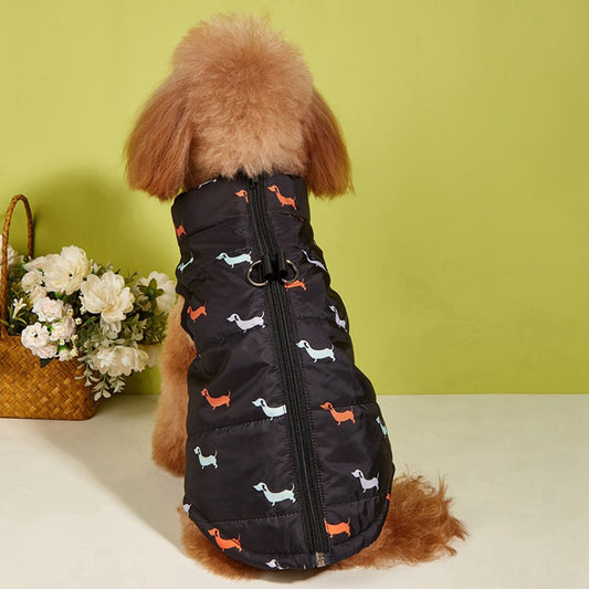 Zorbo Winddichte Hundejacke mit Reißverschluss und Leinenclip