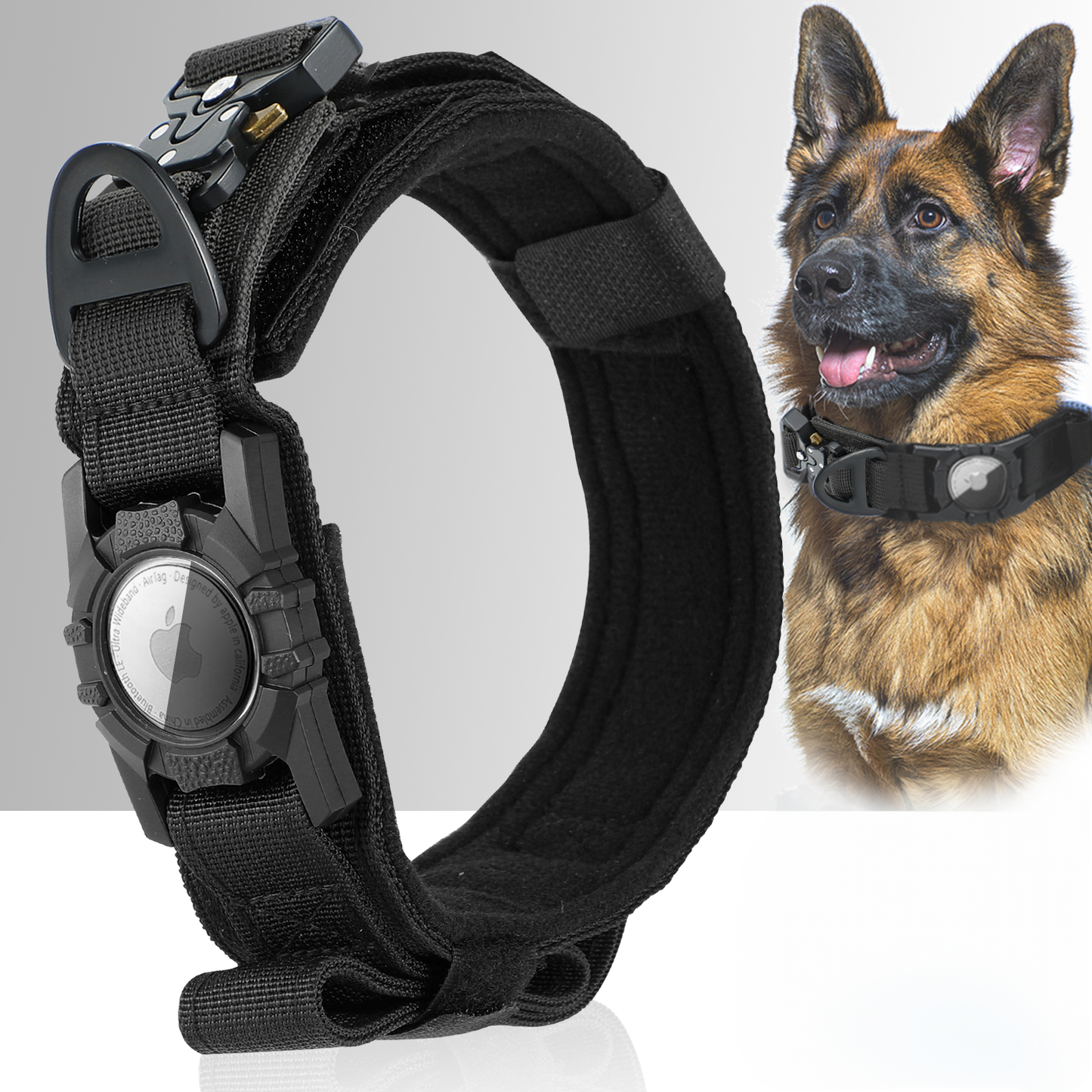 Conrad Taktisches Hundehalsband mit Airtag-Halterung