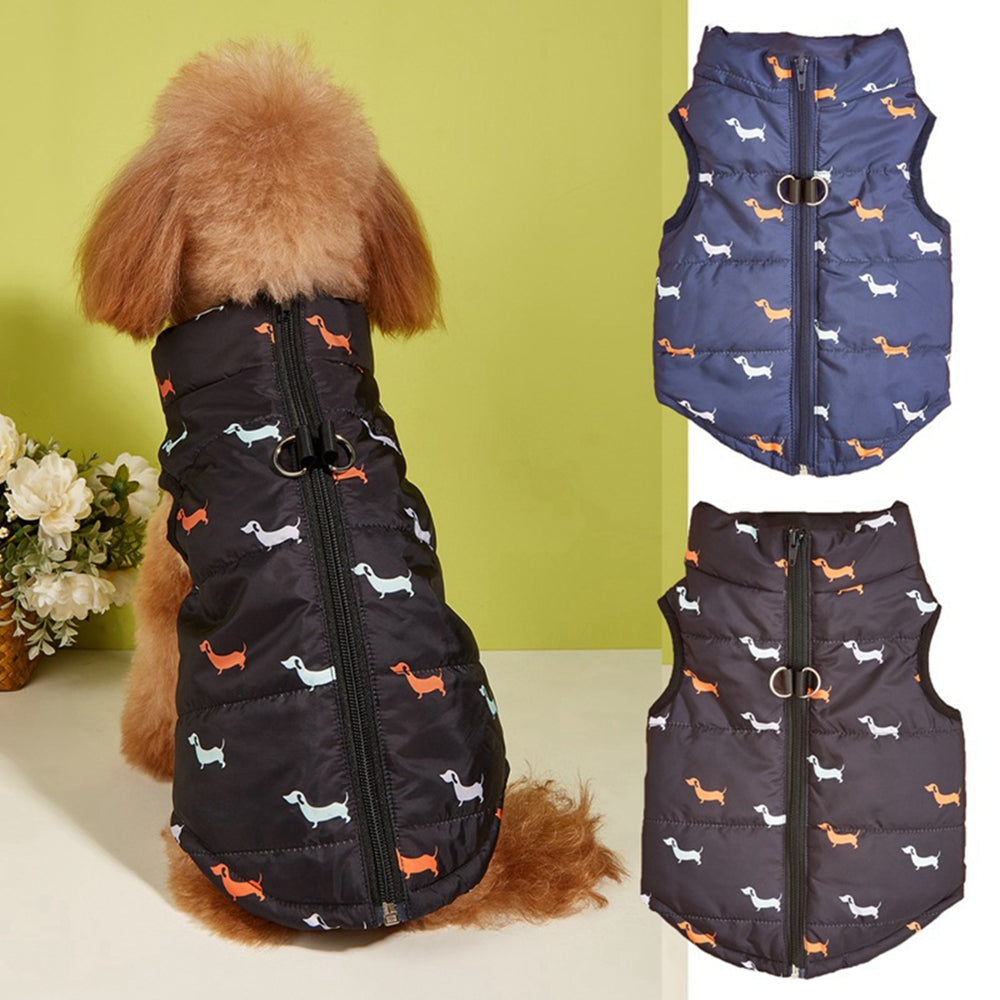 Zorbo Winddichte Hundejacke mit Reißverschluss und Leinenclip