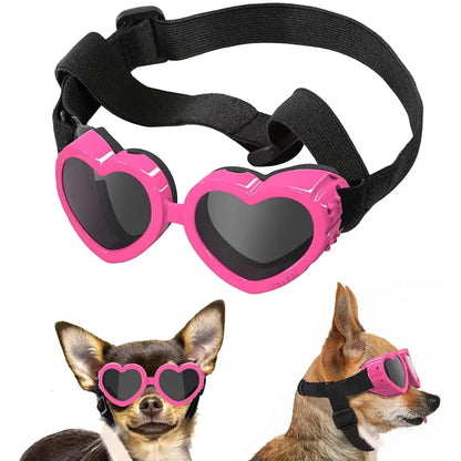 Carrie | Hundebrille in Herzform mit UV-Schutz und verstellbarem Band