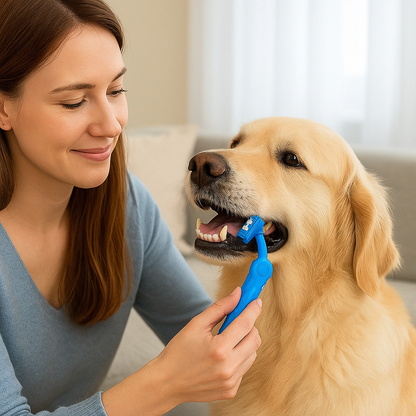 Greg | 3-Kopf-Hundezahnbürste zur täglichen Zahnpflege - Für kleine und große Hunde